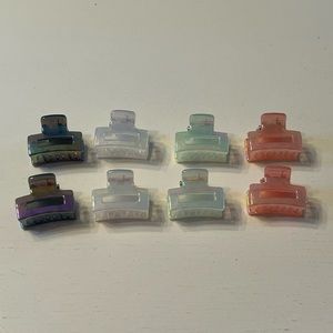 Mini iridescent pastel hair clips set of 8